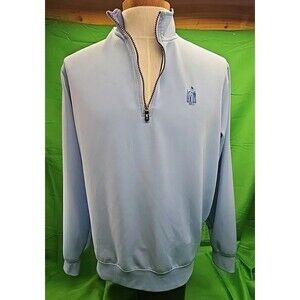 F&G Tech Pullover 1/4 Zip Long Sleeve Mens XL Light Blue